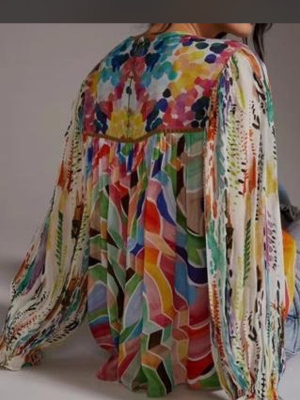 Multicolor Abstract Printed Scarf Wrap